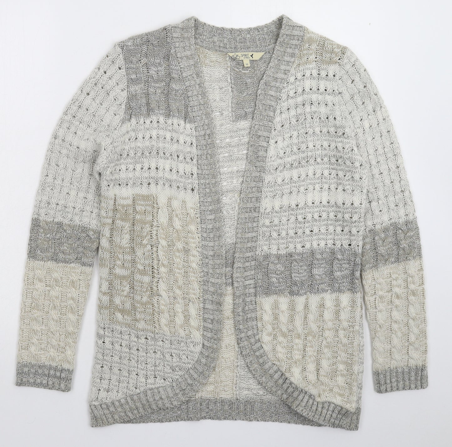 M&Co Womens Grey  Knit Cardigan Jumper Size 10