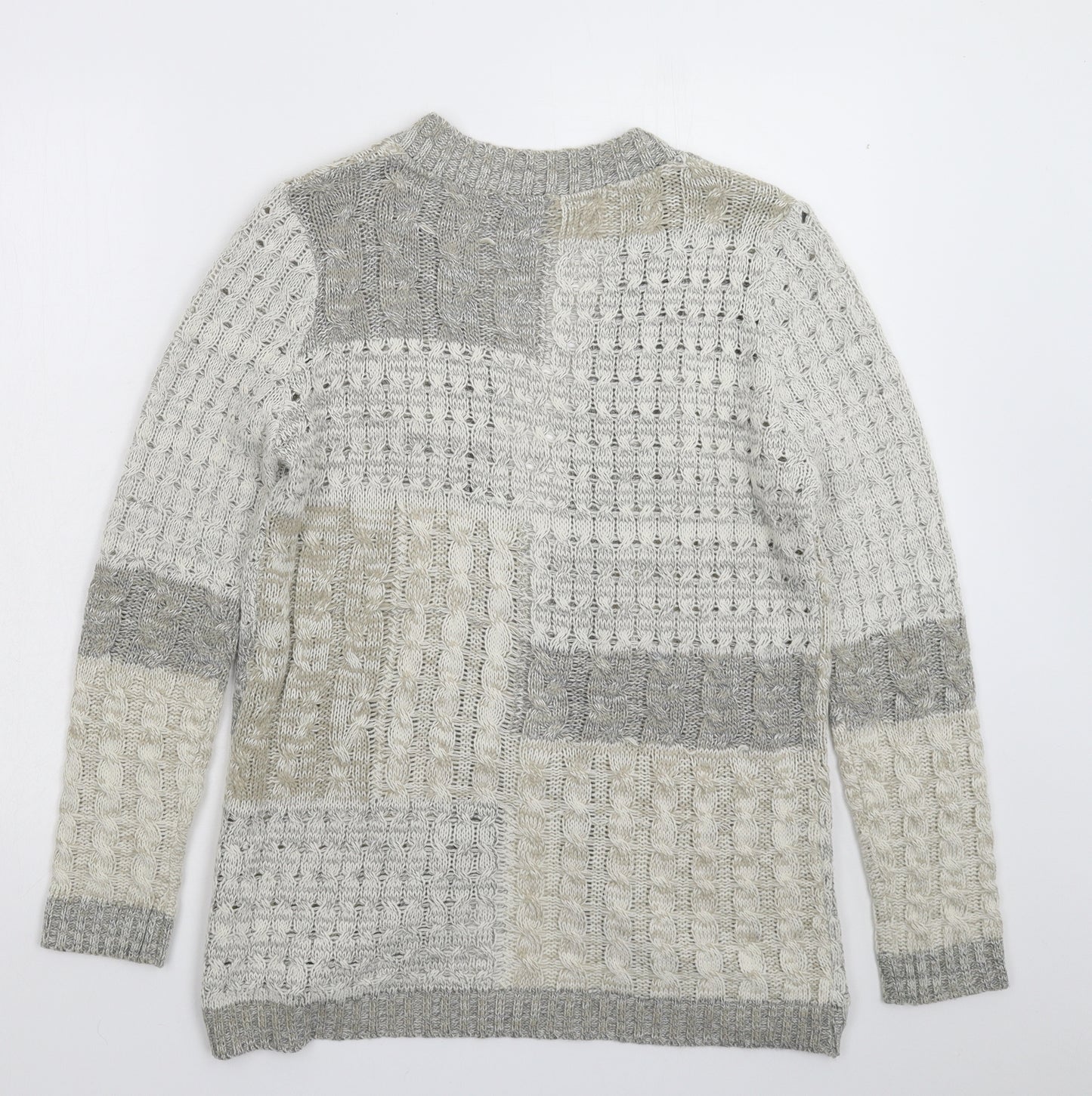 M&Co Womens Grey  Knit Cardigan Jumper Size 10