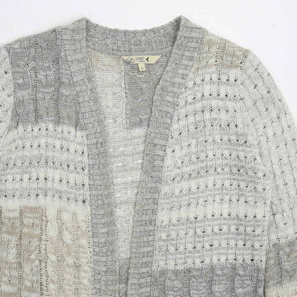 M&Co Womens Grey  Knit Cardigan Jumper Size 10