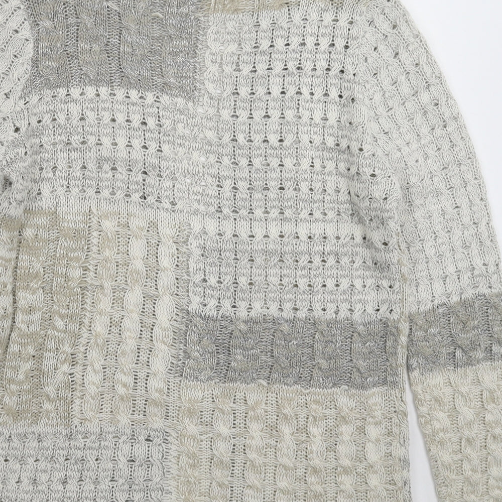M&Co Womens Grey  Knit Cardigan Jumper Size 10