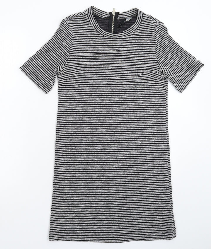 Divided Womens Grey Striped  Mini  Size 12