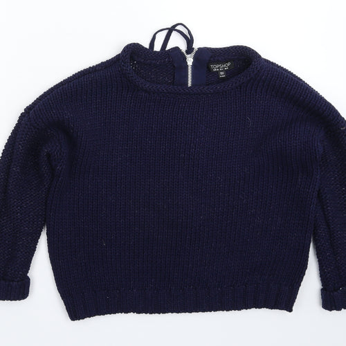Topshop Womens Blue  Knit Pullover Jumper Size 8