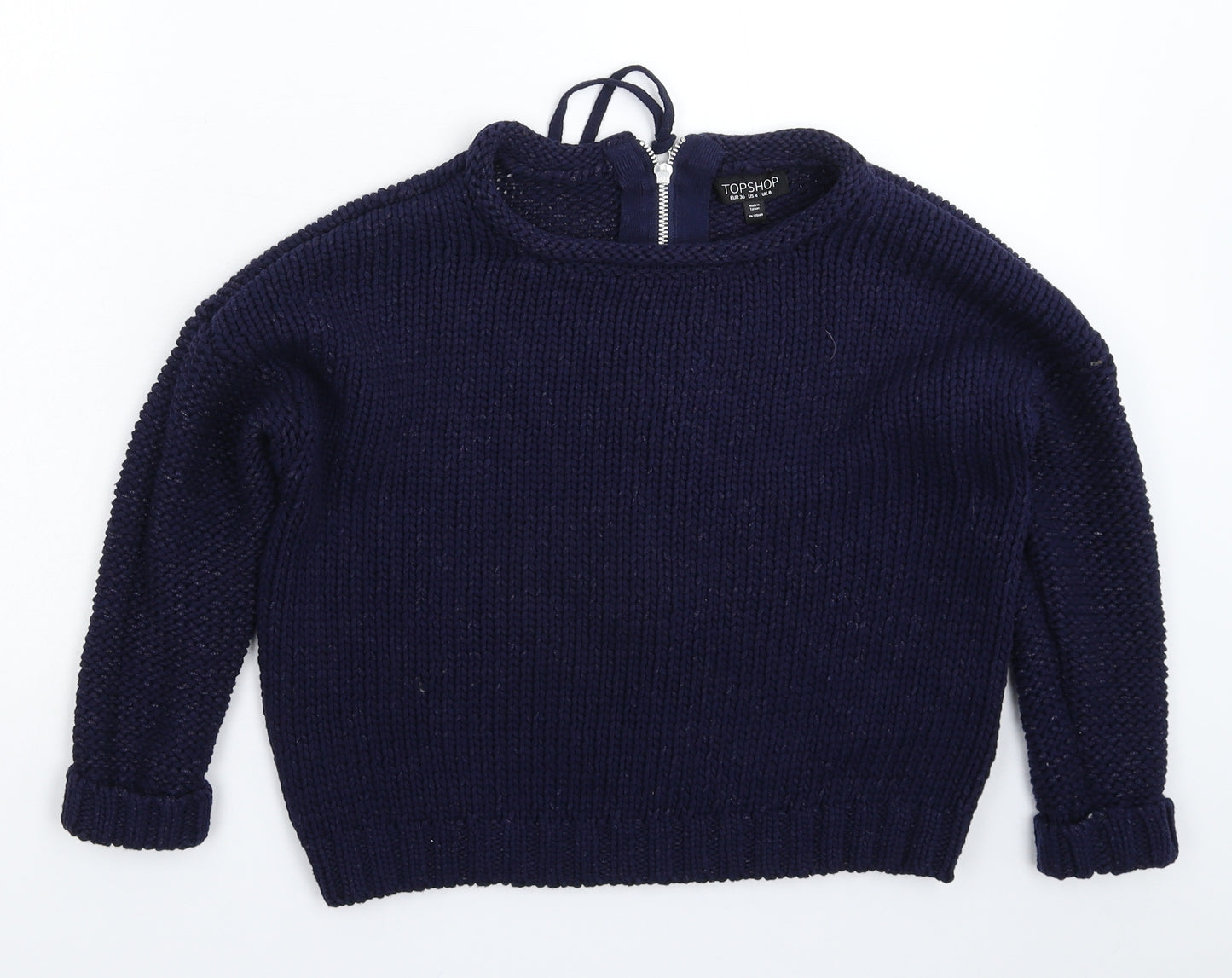 Topshop Womens Blue  Knit Pullover Jumper Size 8