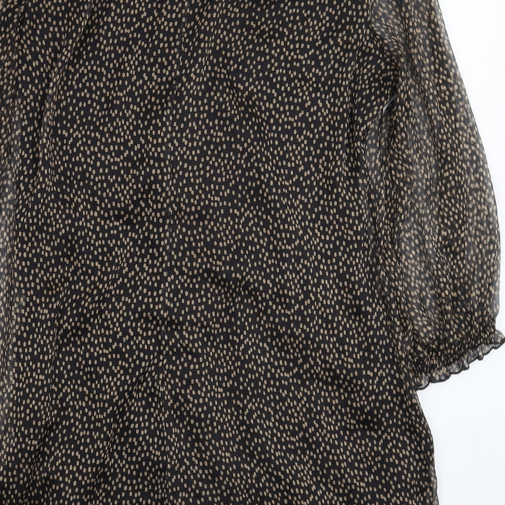 Zara Womens Grey Polka Dot  Fit & Flare  Size XL