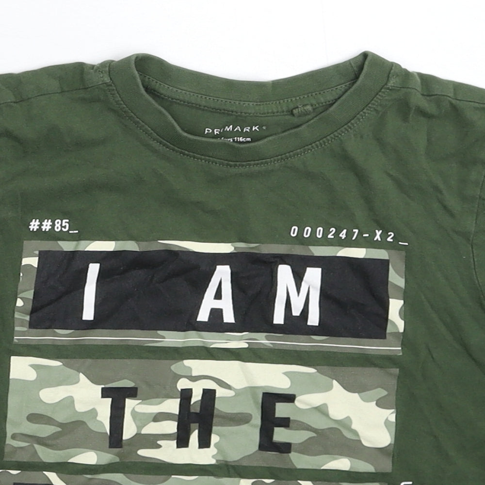 Primark Boys Green   Basic T-Shirt Size 5-6 Years