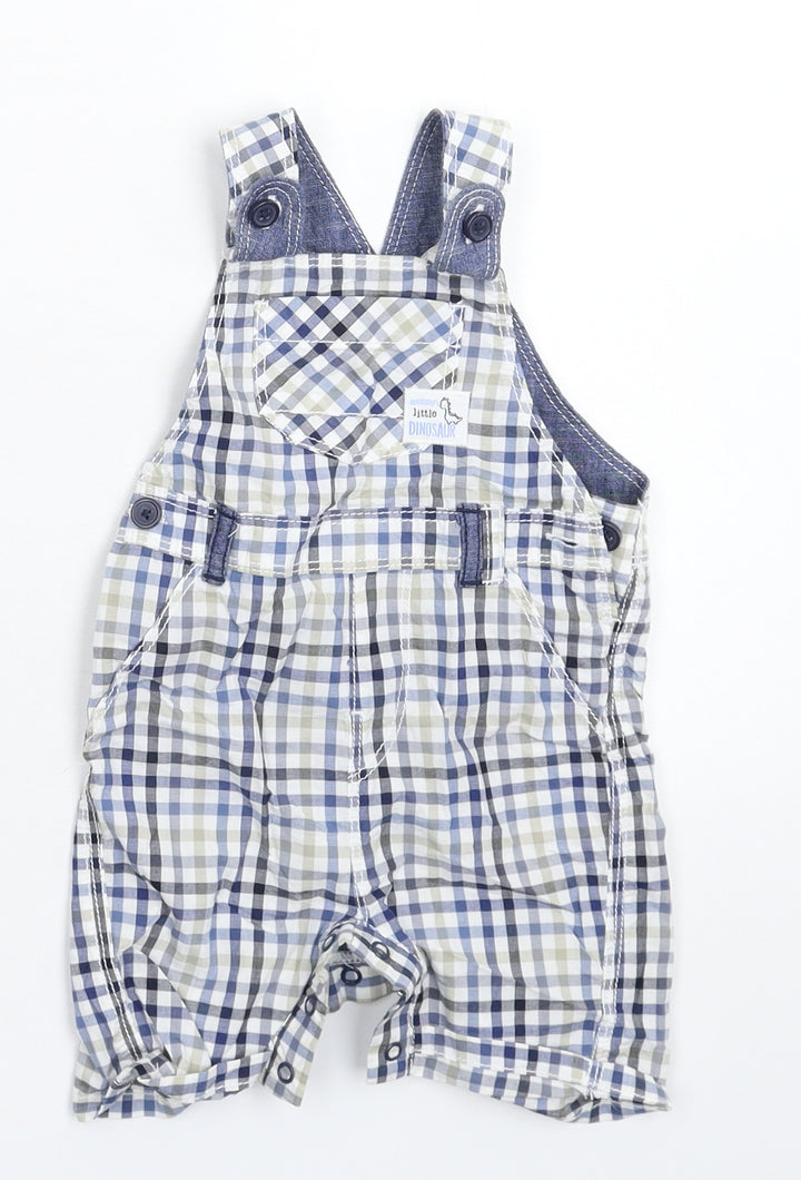 George Baby Multicoloured Check Dungaree One-Piece Size 6-9 Months