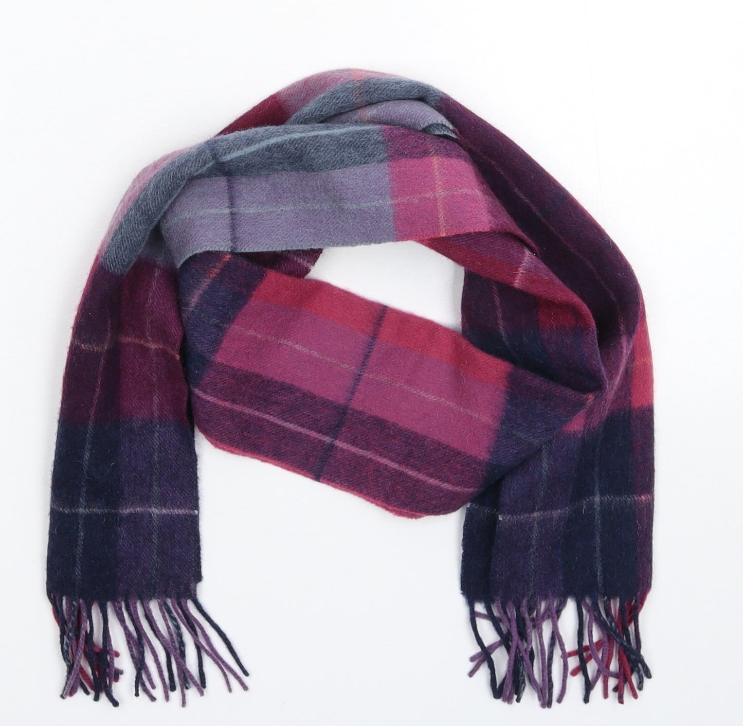Preworn Unisex Multicoloured Check Knit  Scarf