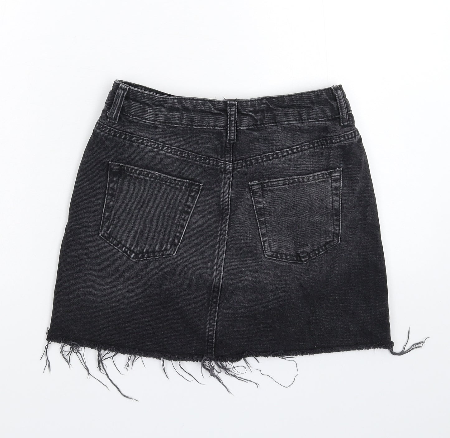 Topshop Womens Black  Denim A-Line Skirt Size 6