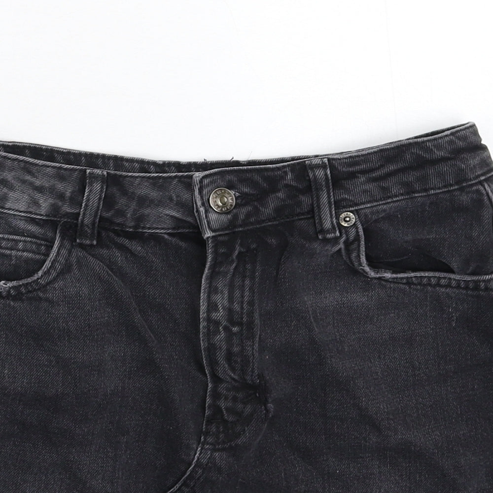 Topshop Womens Black  Denim A-Line Skirt Size 6