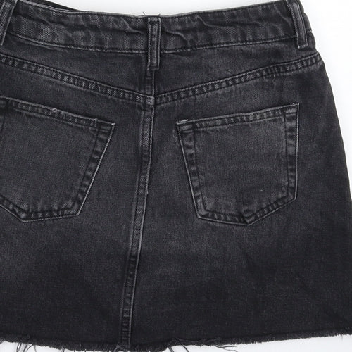 Topshop Womens Black  Denim A-Line Skirt Size 6