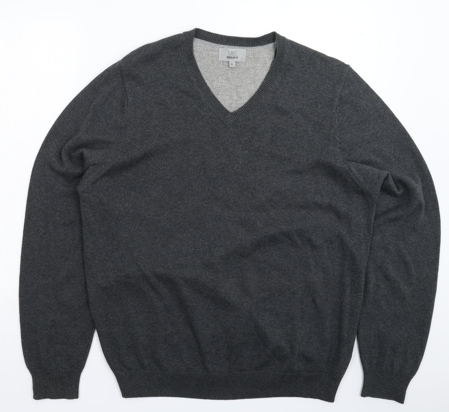 Marks and Spencer Mens Grey  Knit Pullover Jumper Size L