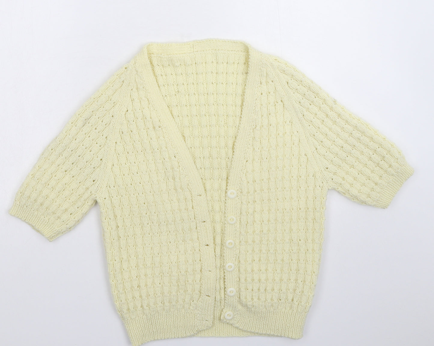 Preworn Womens White  Knit Cardigan Jumper Size 10