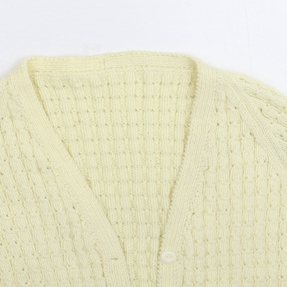 Preworn Womens White  Knit Cardigan Jumper Size 10