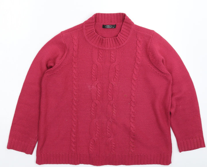 BM Womens Pink  Knit Pullover Jumper Size M