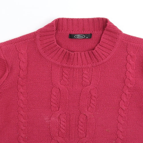 BM Womens Pink  Knit Pullover Jumper Size M