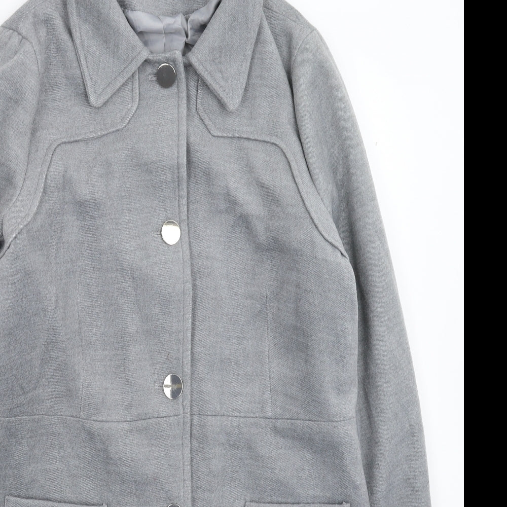 JustFab Womens Grey   Pea Coat Coat Size XL