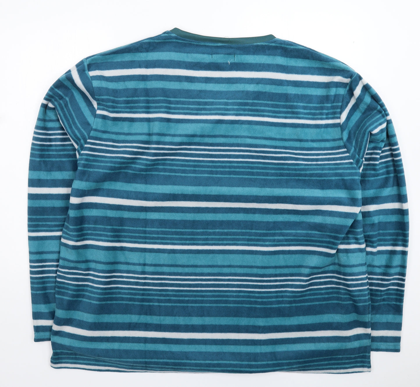Atlas Mens Multicoloured Striped Fleece  Pyjama Top Size 4XL