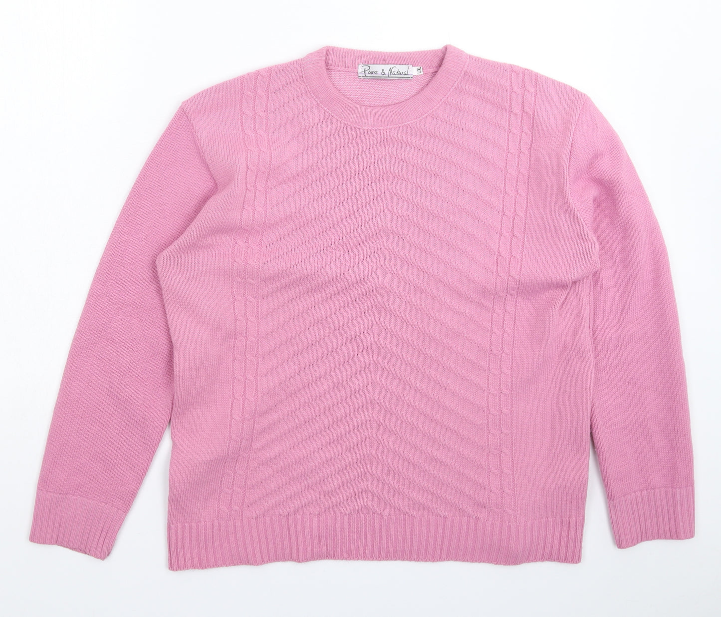 Pure & Natural Womens Pink  Knit Pullover Jumper Size XL