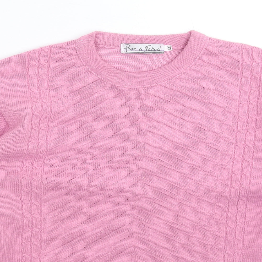Pure & Natural Womens Pink  Knit Pullover Jumper Size XL