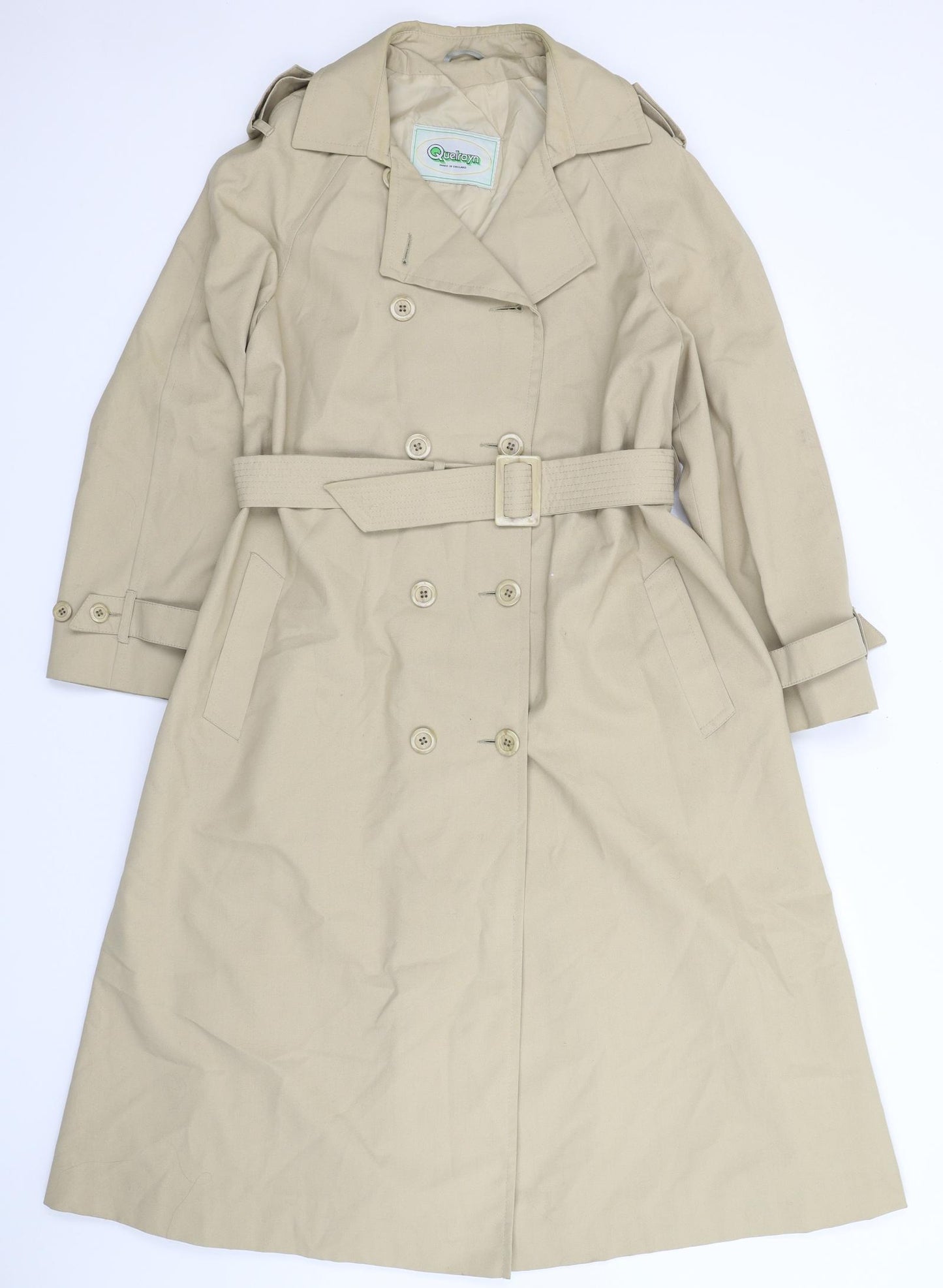 Quelrayn Womens Beige   Trench Coat Coat Size XL