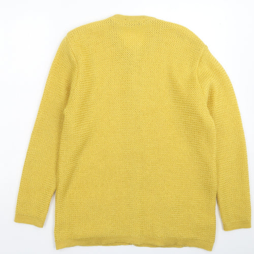 Marks and Spencer Womens Yellow  Knit Cardigan Jumper Size 14