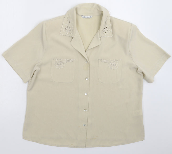 Berkertex Womens Grey Basic Button-Up Size 16