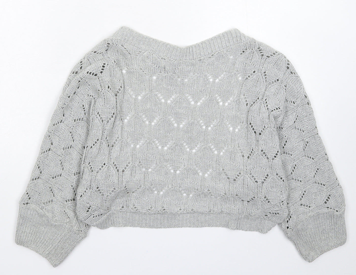 E-vie Womens Grey  Knit Cardigan Jumper Size 16
