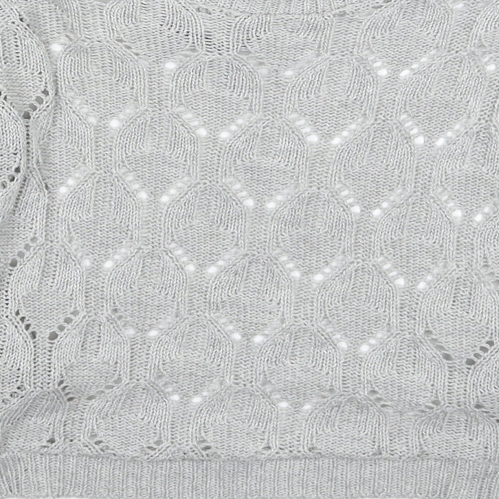 E-vie Womens Grey  Knit Cardigan Jumper Size 16