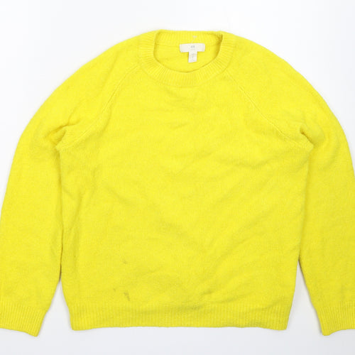 H&M Womens Yellow  Knit Pullover Jumper Size M
