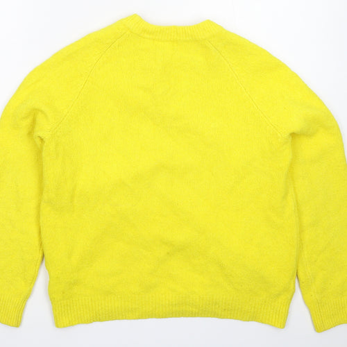 H&M Womens Yellow  Knit Pullover Jumper Size M