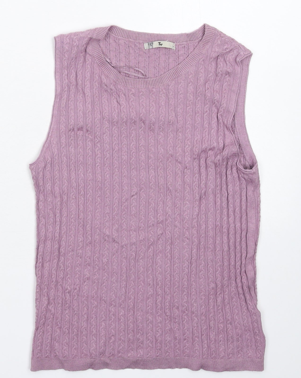 TU Womens Purple  Knit Vest Jumper Size 12