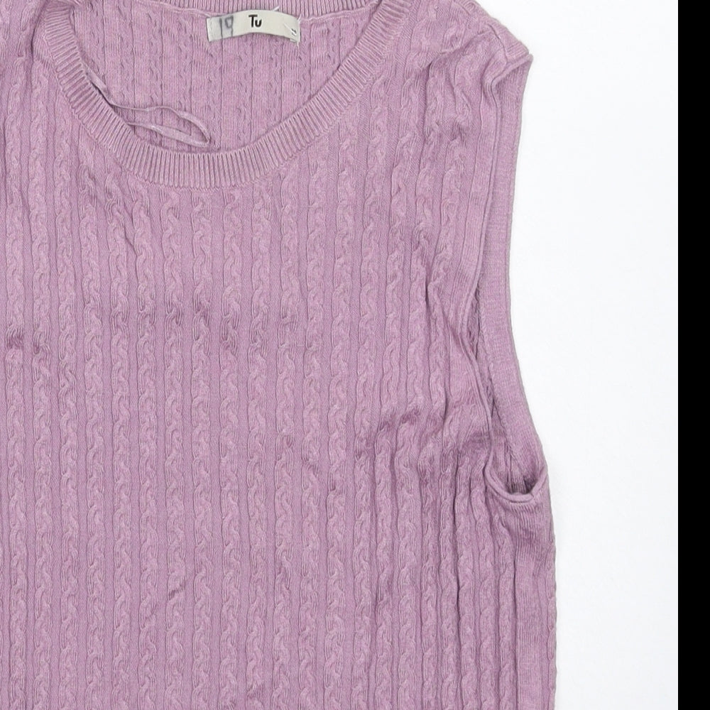 TU Womens Purple  Knit Vest Jumper Size 12