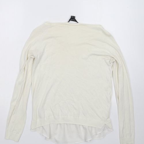 ESMARA Womens White  Knit Pullover Jumper Size 12