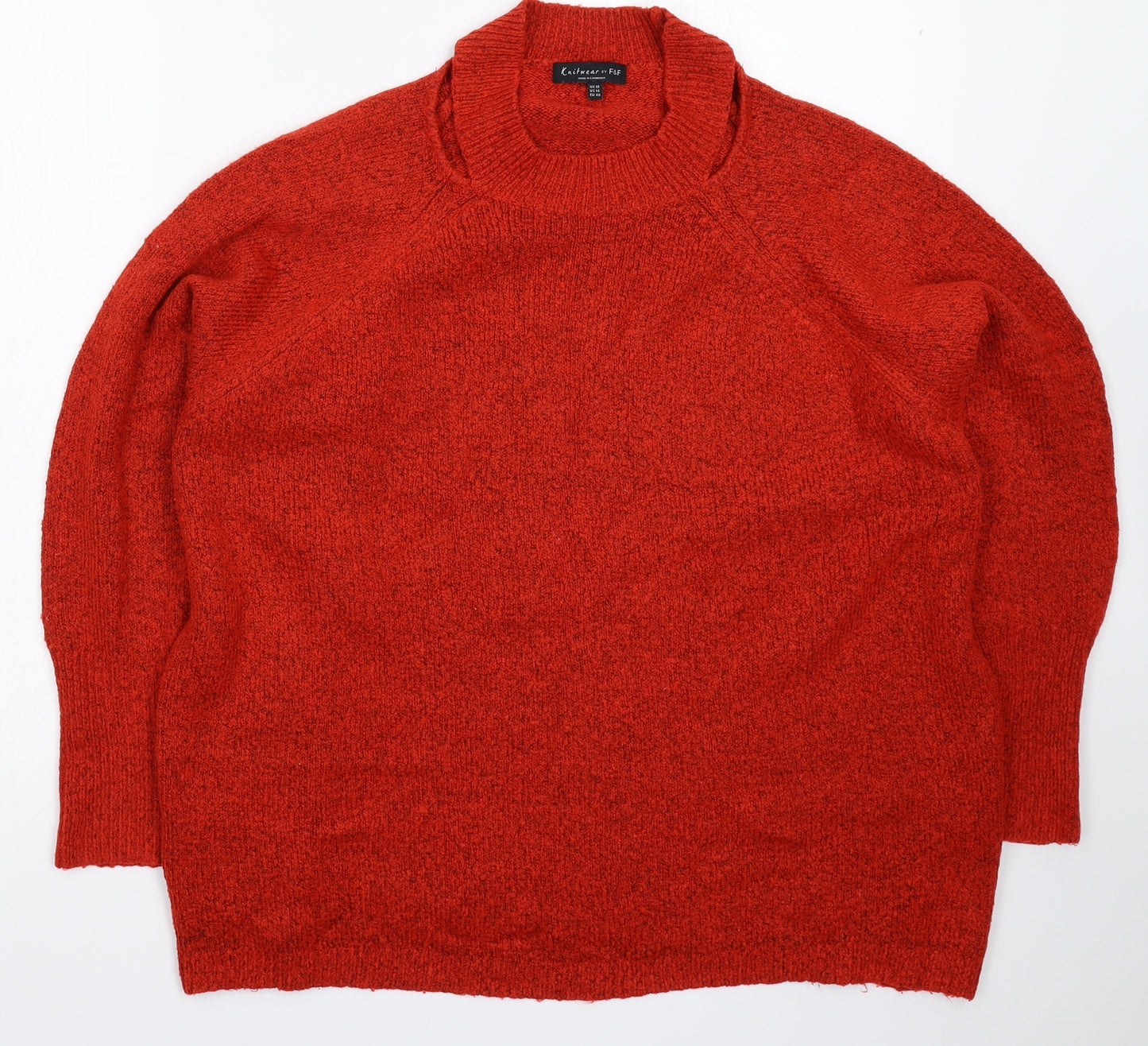F&F Womens Red  Knit Pullover Jumper Size 18