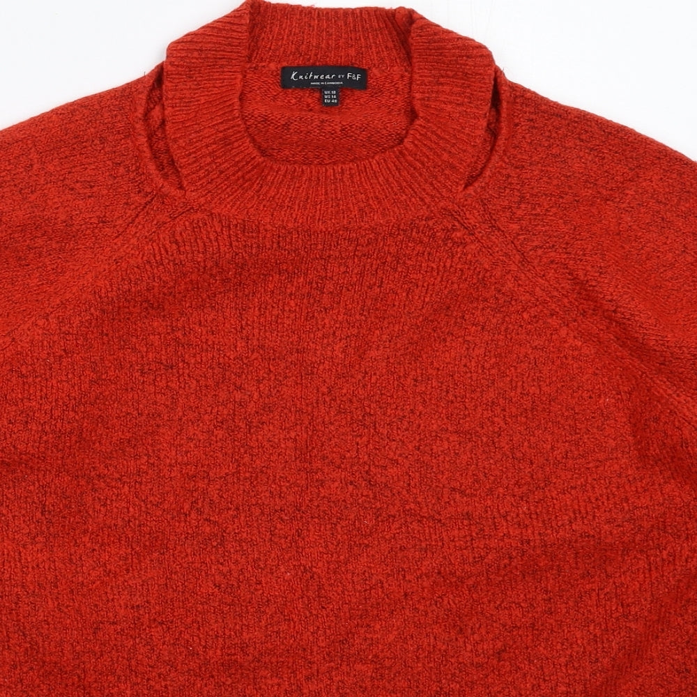 F&F Womens Red  Knit Pullover Jumper Size 18