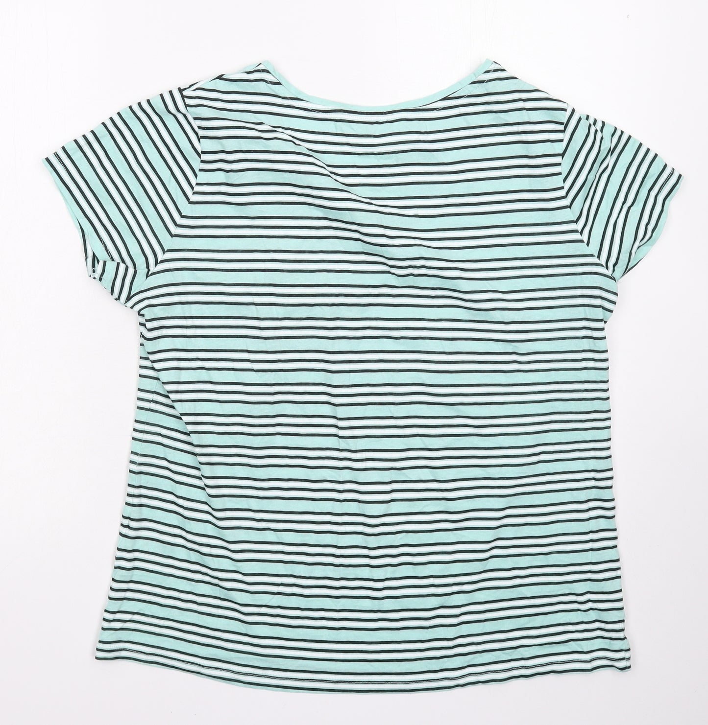 Pep&Co Womens Multicoloured Striped  Basic T-Shirt Size 16