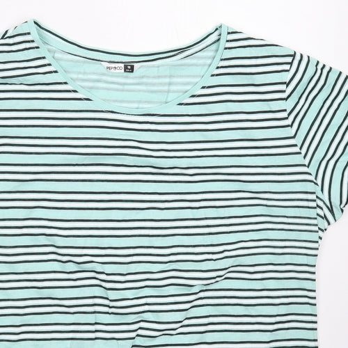 Pep&Co Womens Multicoloured Striped  Basic T-Shirt Size 16