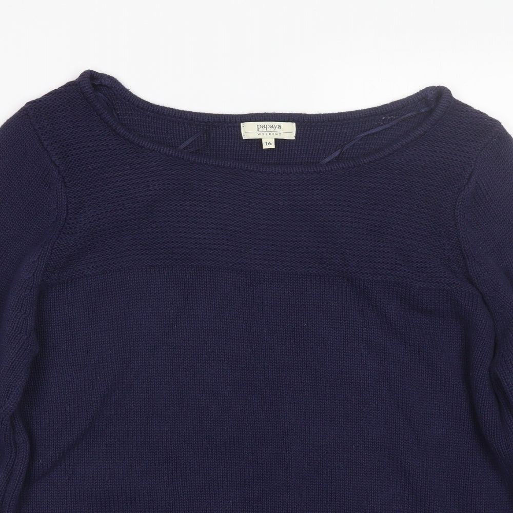 Papaya Womens Blue   Pullover Jumper Size 16
