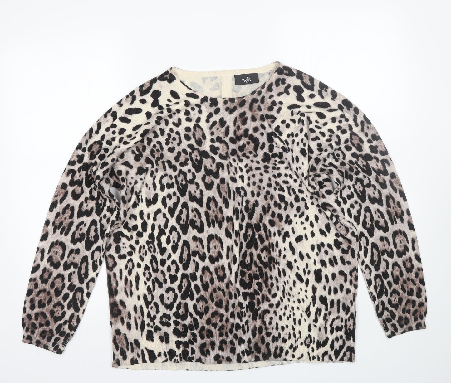 Wallis Womens Brown Animal Print  Basic T-Shirt Size M