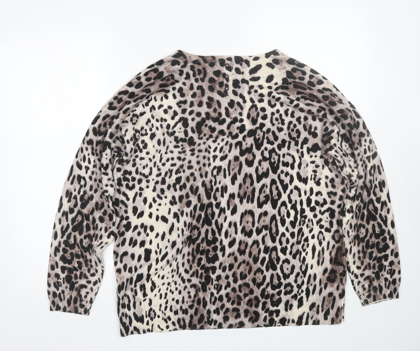 Wallis Womens Brown Animal Print  Basic T-Shirt Size M