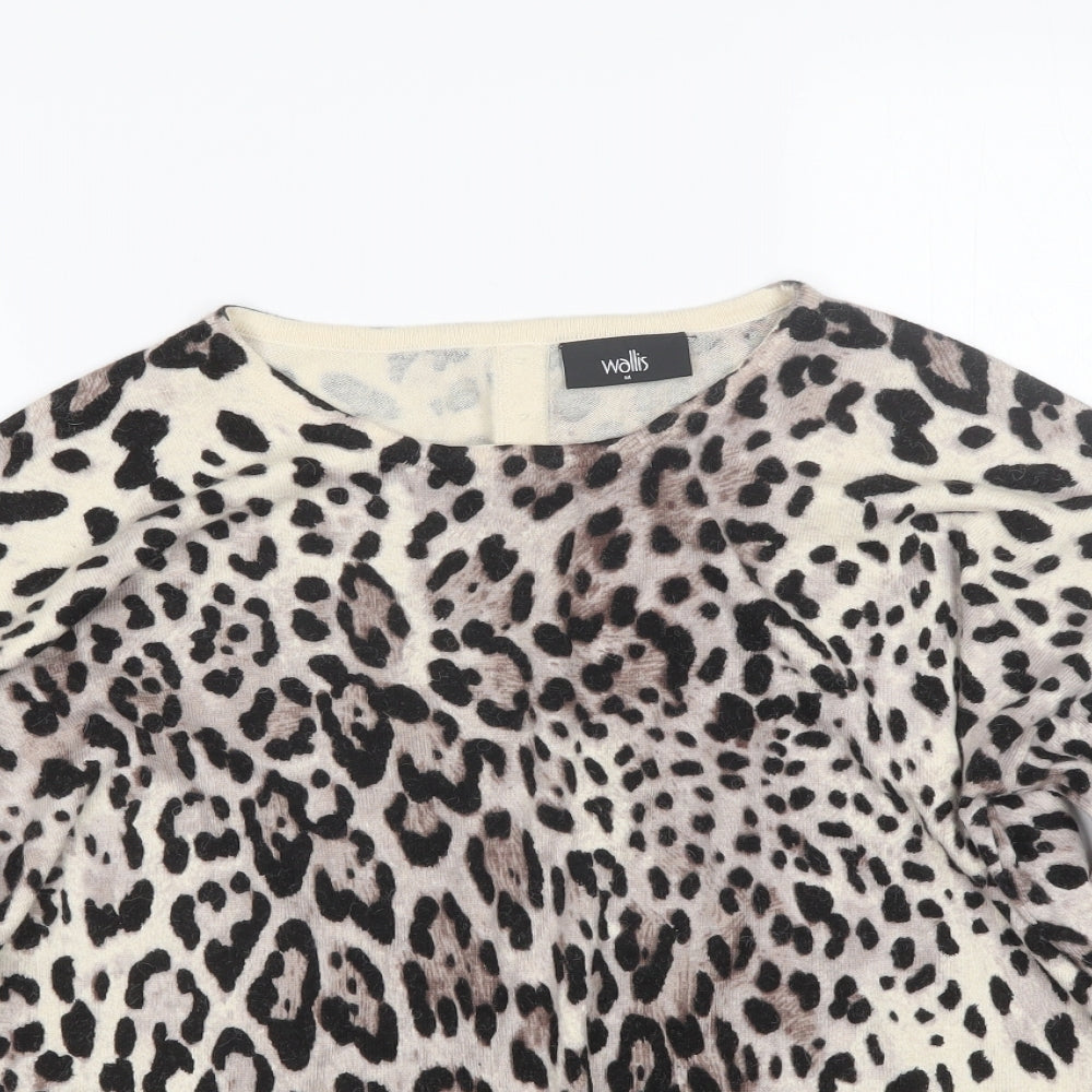 Wallis Womens Brown Animal Print  Basic T-Shirt Size M