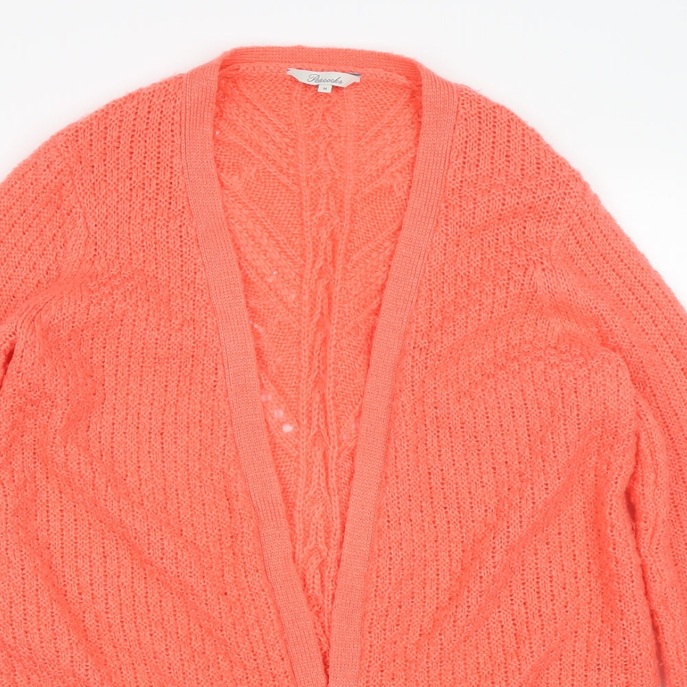 Peacock Womens Orange   Cardigan Jumper Size M