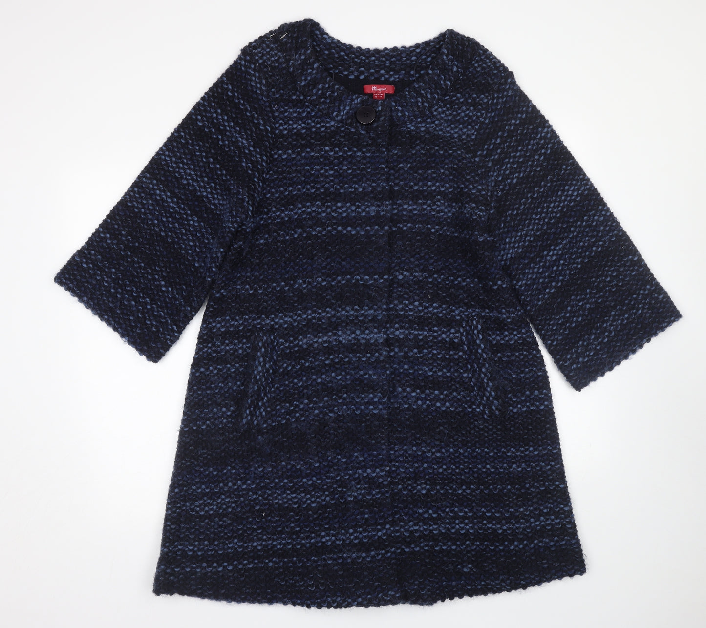Monsoon Womens Blue Striped  Cardigan Jumper Size 10