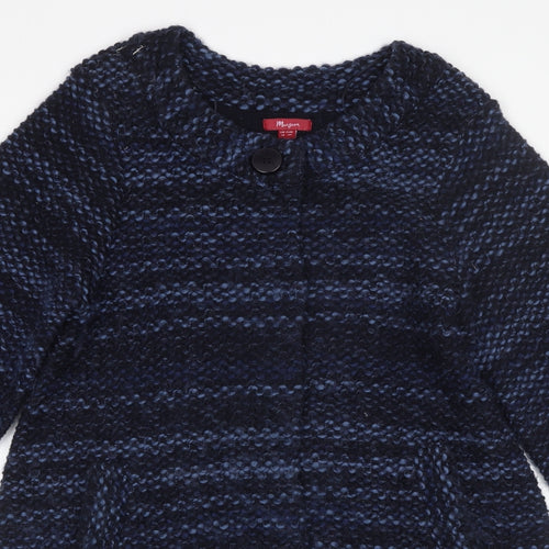 Monsoon Womens Blue Striped  Cardigan Jumper Size 10