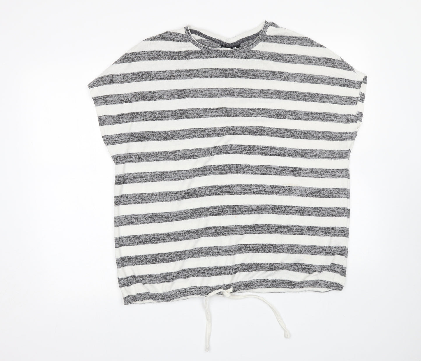 Nocozo Womens Grey Striped  Basic T-Shirt Size 14