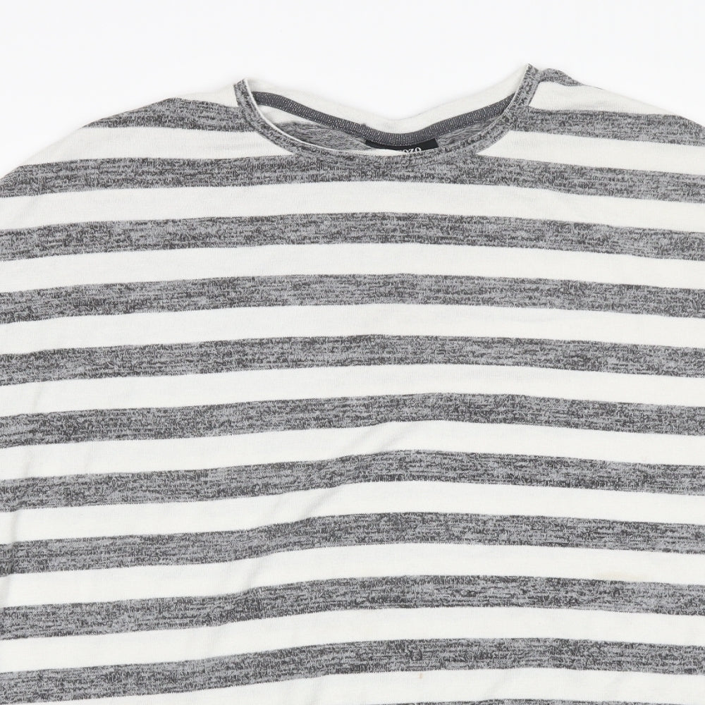 Nocozo Womens Grey Striped  Basic T-Shirt Size 14