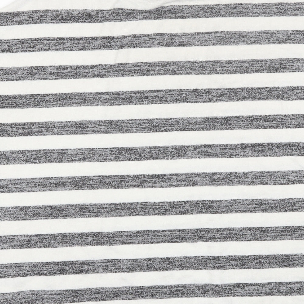 Nocozo Womens Grey Striped  Basic T-Shirt Size 14