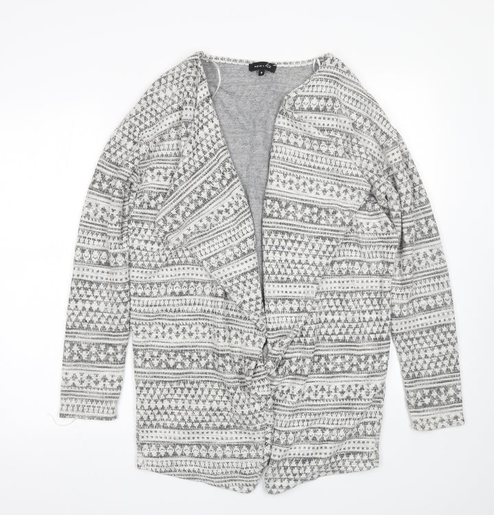 New Look Womens White Fair Isle  Cardigan Jumper Size 8