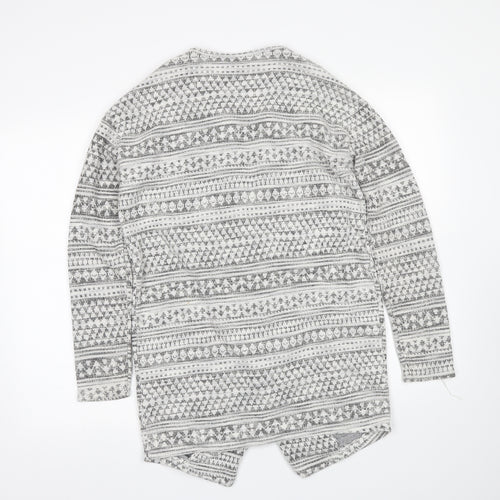 New Look Womens White Fair Isle  Cardigan Jumper Size 8