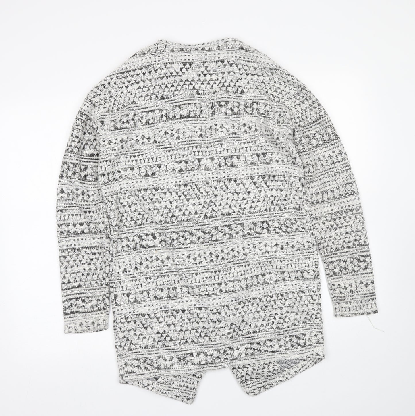 New Look Womens White Fair Isle  Cardigan Jumper Size 8